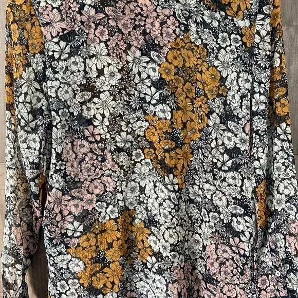 H&m Floral Button Sheer Long Sleeve Blouse Women’s Size 12 - Picture 12 of 15